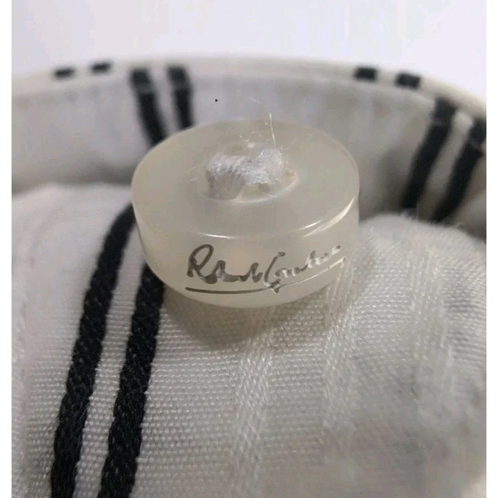 Robert Graham Flip Cuff Long Sleeve Shirt Mens 2XL 18 46 White Black Stripe